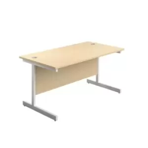 1800 X 600 Single Upright Rectangular Desk Maple-White