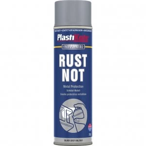 Plastikote Rust Not Aerosol Spray Paint Silver Grey 500ml