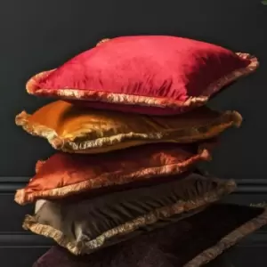 Gallery Direct Ombre Velvet Cushion / Red