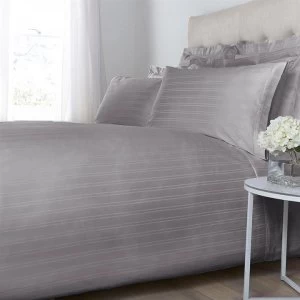 Hotel Collection Woven Stripe Standard Pillowcase Pair - Light Grey
