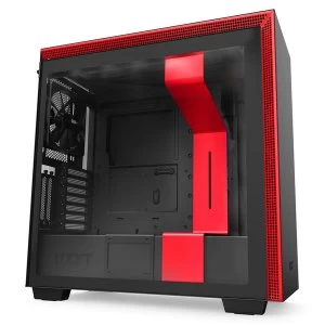 NZXT H710 Midi Tower Gaming Case - Black/Red Tempered Glass