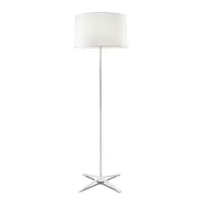 Grok 3 Light Floor Lamp with White Fabric Shade, E27