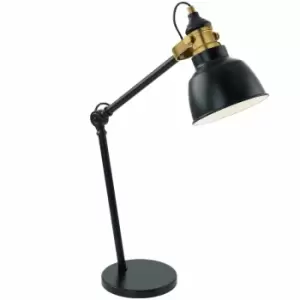 Eglo Angular Table Lamp In Black And Bronzed Steel
