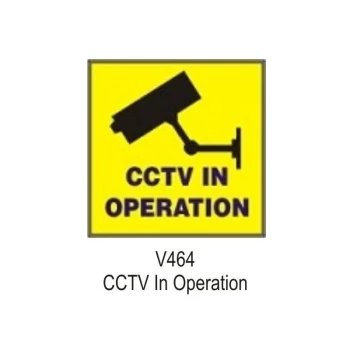 Outdoor Vinyl Sticker - Yellow - Cctv In Operation - V464 - Castle Promotions