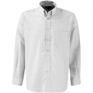 Dickies Mens Oxford Weave Long Sleeve Shirt White Size 17.5