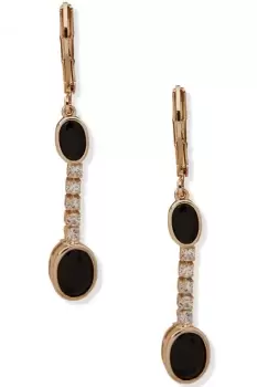 Ladies Anne Klein Jewellery PE STONE LINEAR-GLD/JET/CRY Earrings 01G00435
