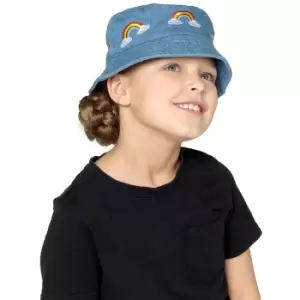 Tom Franks Kids Denim Bucket Hat With Embroidery (1-3 Years) (Denim)