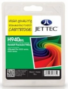 HP940XL C4906AE Black Remanufactured Ink Cartridge by JetTec H940BXL