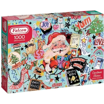 Falcon Contemporary Christmas Wishes Jigsaw Puzzle - 1000 Pieces