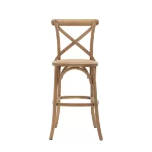 Gallery Interiors Set of 2 Cafe Bar Stools in Natural & Rattan