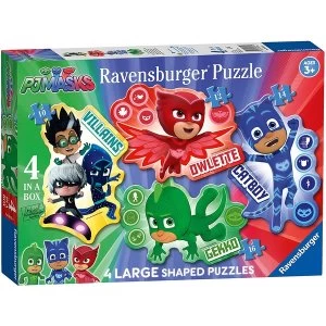 Ravensburger PJ Masks 4 Large Shaped Jigsaw Puzzles (10,12,14,16 Pieces)