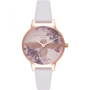 Embroidered Dial Bee Rose Gold & Blush Watch