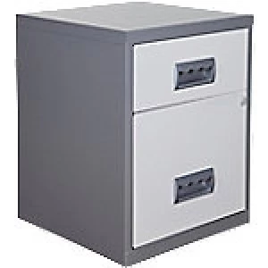 Pierre Henry Filing Cabinet Combi Silver, White 400 x 400 x 530 mm