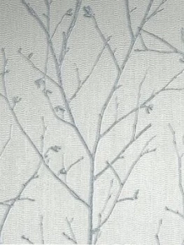 Boutique Water Silk Sprig Light Silver Wallpaper