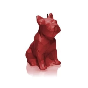 Red Low Poly Bulldog Candle