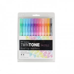 Tombow Dual Tip Twintone Pastel Pens PK12