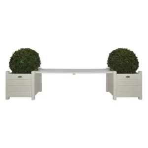 Esschert Design Bench with Planters - Cream