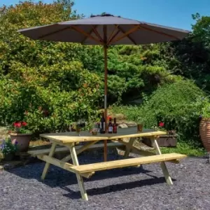 Rowlinsons Garden Products Ltd - 6ft Picnic Table with Grey Parasol