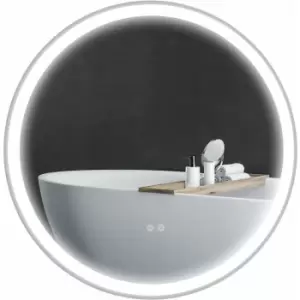 Dimmable Bathroom Mirror with LED Lights, 3 Colours, Defogging Film - Silver - Kleankin