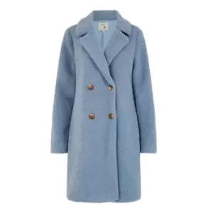 Yumi Blue Teddy Bear Coat - Blue