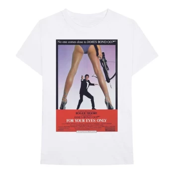 James Bond 007 - For Your Eyes Poster Unisex Small T-Shirt - White