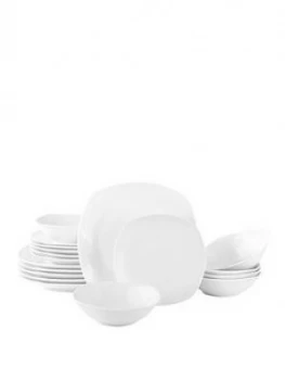Waterside 18 Piece White Everyday Square Dinner Set