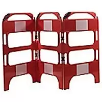 Road Safety Barrier Floor Standing Red 100 x 75 x 100cm Pack of 3