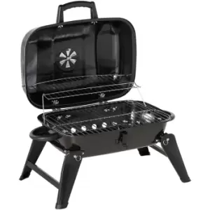 Outsunny - Portable Charcoal Barbecue BBQ Grill Compact Fodling Camping Picnic Garden Party Festival Cooker Table Top with Chrome Grid