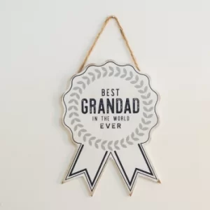 Best Grandad In The World Wooden Rosette Plaque