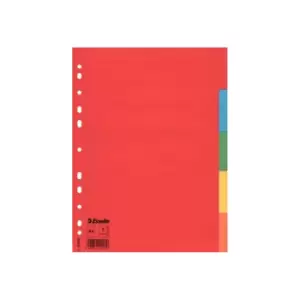 Esselte Cardboard Divider A4 5 Tabs Multicolour - Outer carton of 20