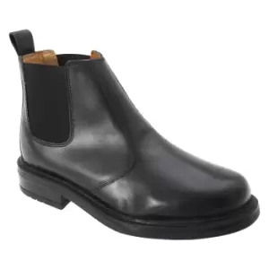 Roamers Mens Leather Quarter Lining Gusset Chelsea Boots (8 UK) (Black)