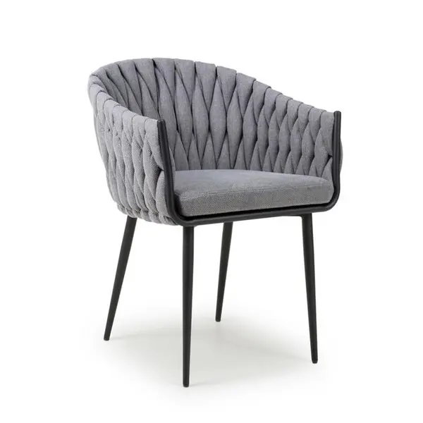 Shankar Pandora Braided Grey Dining Chairs - Grey 545579cm