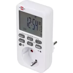 Brennenstuhl 1506320 Timer digital 7 day mode 3600 W IP20 Count-down mode, 24/7 operation, Programmable ON/AUTO/OFF settings, RND mode, Timer mode, Pr