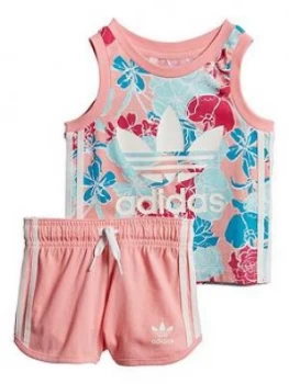 Adidas Originals Infant Girls Tank Short Set - Pink