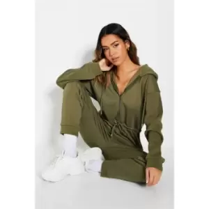 I Saw It First Reclaim Sustainable Staples Embroidered Hooded Jumpsuit - Green