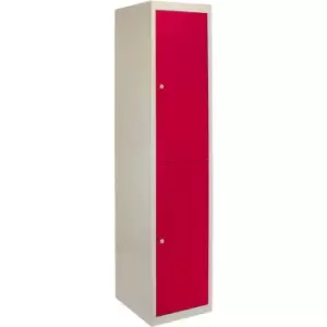 Monsterracking - Metal Storage Lockers - Two Doors, Flatpacked, Red - Red