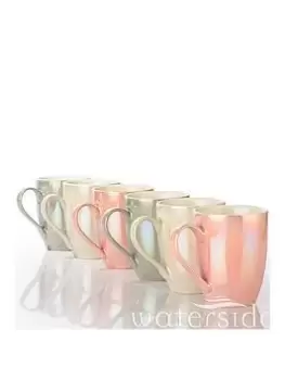 Waterside Set Of 6 Pearlescent Mugs