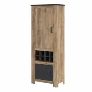 Rapallo 2 Door Cabinet with Built-In Wine Rack, none