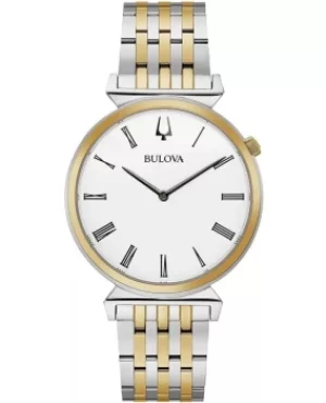 Bulova Regetta White Dial Steel Mens Watch 98A233 98A233