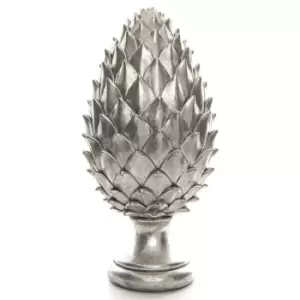 Tall Large Silver Pinecone Finial