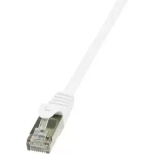 LogiLink CP2091S RJ45 Network cable, patch cable CAT 6 F/UTP 10.00 m White incl. detent