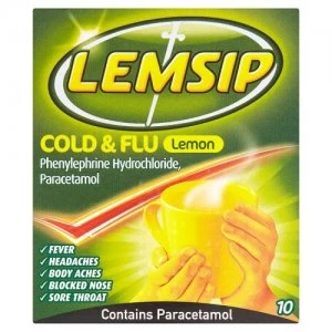 Lemsip Cold & Flu Original Lemon 10 Sachets