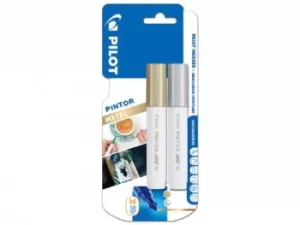 Pilot Pintor Medium Bullet Tip Paint Marker 4.5mm Gold and Silver Colo