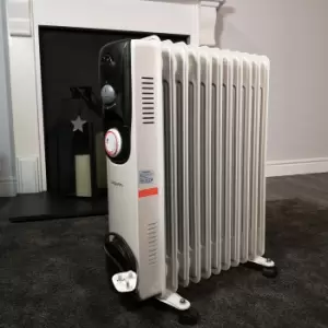 2500w 2.5kw 11 Fin Oil Filled Radiator / Heater with Timer