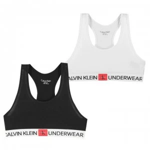 Calvin Klein 2 Pack Mini Bralets - White/Black 0LB