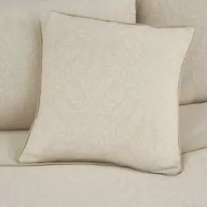 Dreams & Drapes Fearne Floral Jacquard Textured Weave Piped Edge Filled Cushion, Soft Gold, 43 x 43 Cm