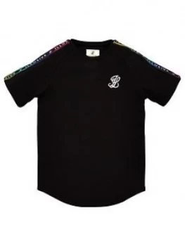 Illusive London Boys Taped Short Sleeve T-Shirt - Black, Size 13-14 Years