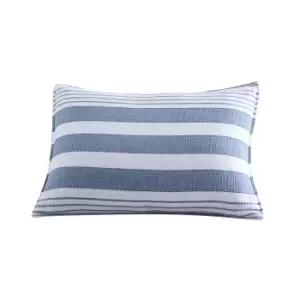 DKNY Comfy Stripe Standard Pillowcase, Navy
