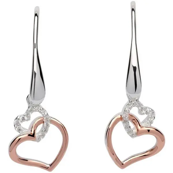 Unique And Co Unique & Co Sterling , Rose Gold & CZ earrings - Silver One Size