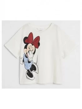Mango Minnie Mouse Short Sleeve T-Shirt - White, Size Age: 7-8 Years, Women